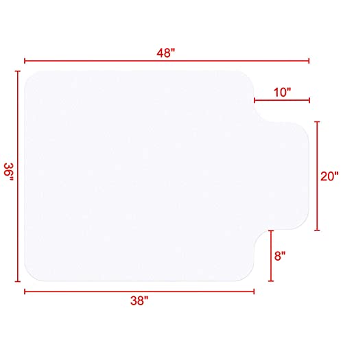 None Floor Mat Protector 48"x36" PVC for Hardwood - 8 Pack