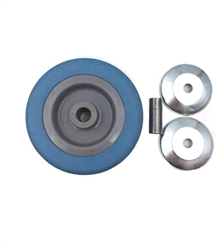 IkiCk Heavy Duty Plate Casters 3" Rubber Swivel Castor Wheels - 4Pcs (Brake)