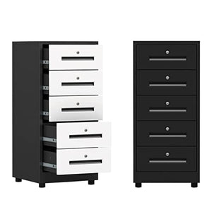 None Vertical Steel Filing Cabinet, 5-Drawer Lockable, Black, 40x39x85cm