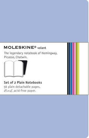 Moleskine Volant Notebook (Set of 2), Extra Small, Plain, Antwerp Blue, Prussian Blue, Soft Cover (2.5 x 4)