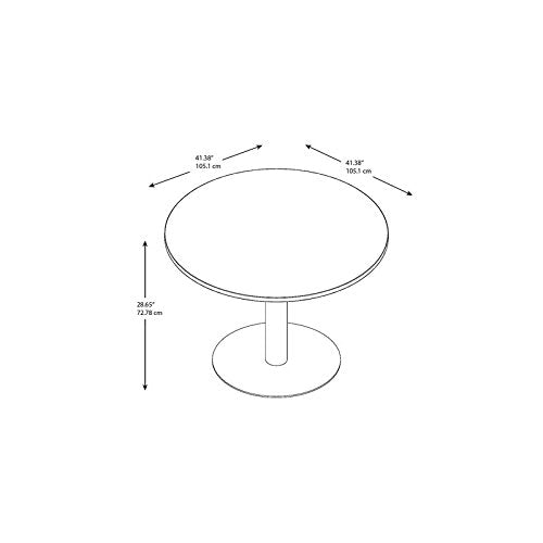 Bush Business Furniture 42W Round Conference Table with Metal Disc Base in Storm Gray