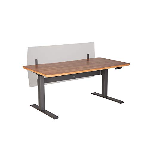 Vari Acrylic Modesty Panel 60 - Privacy Divider for Above or Below Desktop - Easily Clamps to Desk with No Tools Required - Durable Frosted Acrylic Finish