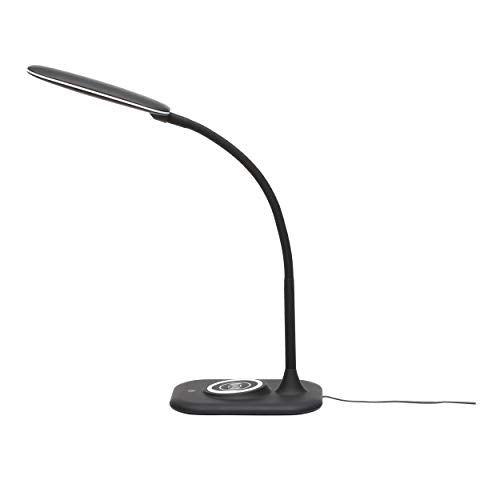 Essentials by OFM ESS-9004-8PK-BLK Ofm Essentials LED Desk Lamp with Integrated Wireless Charging Station (Pack of 8), Black