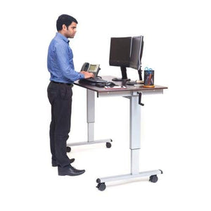 LUXOR Standup-CF60-DW Stand Up Desk, Crank Adjustable, 60"