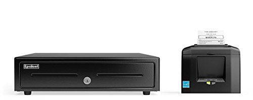 Star Micronics TSP650 Bluetooth Receipt Printer and Epsilont 16" by 16" Cash Drawer 4 Bill 5 Coin Compatible with Square