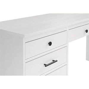 Linon Cody Wood Desk with File Cabinet in Whitewash