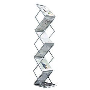 None Foldable Literature Display Stand (Silver, 28x37x150CM)