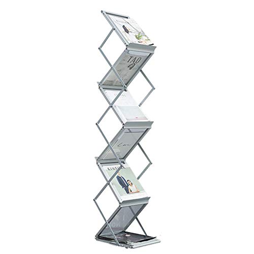Foldable Literature Display Stand (Silver, 28x37x150CM)