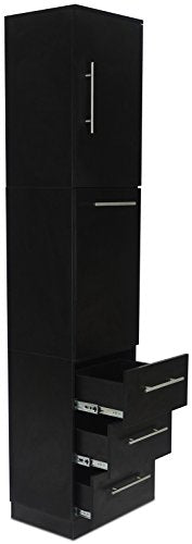 Icarus"Spokane" Black Tower Styling Station With 3 Drawers, Cabinet And Tool Holder