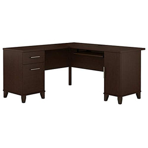 Bush Furniture Somerset 60W L Shaped Desk in Mocha Cherry