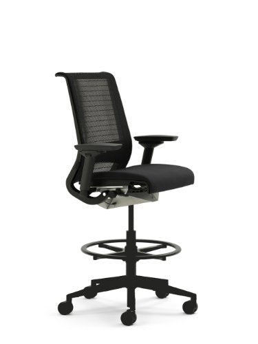 Steelcase Think Fabric Stool with 3D Mesh Back, Black