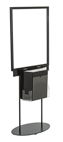 Displays2go LSBST2BKBK Double Sided Poster Stand with Locking Ballot Box, Floor Standing, Black