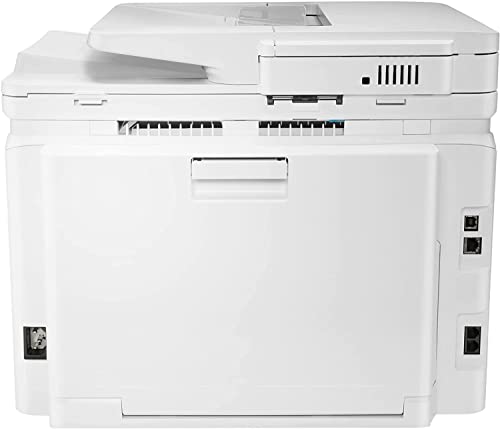 HP Color Laserjet Pro M283cdw-A Wireless All-in-One Laser Printer, Print Scan Copy Fax, 260-Sheet, 22ppm, 600x600DPI, White, Auto 2-Sided Printing, Remote Mobile Print, Durlyfish USB Printer Cable