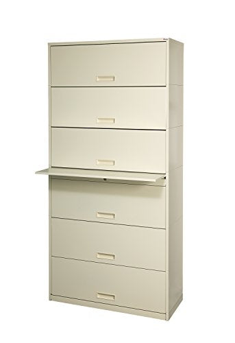 Datum Storage Stak-N-Lok 200 Series 6H Open Shelf with Receding Doors and Locking Cabinet, 36", Black