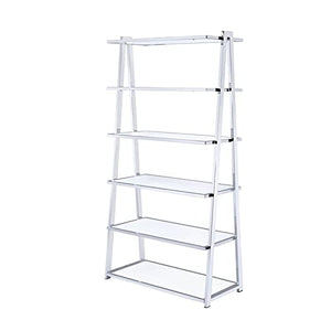 WEALTHGIRL 6 Tier High Gloss Bookshelf Organizer