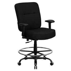 Scranton & Co Black Fabric Drafting Chair with Arms