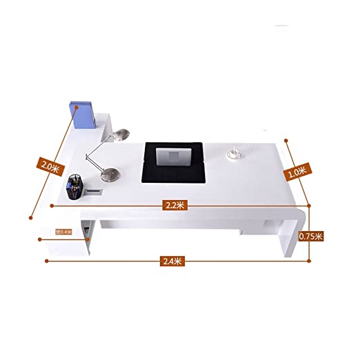 TAPHET Office Desk Lacquer Boss Table White - Manager's Shift Desk