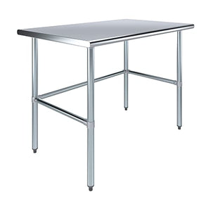 Express KitchQuip Stainless Steel Work Table with Galvanized Open Base