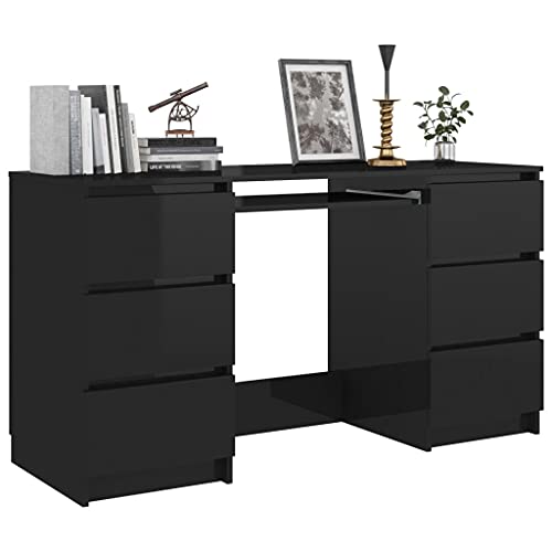 Writing Desk,Computer Desk with Storage Locker,Multipurpose Workstation,Simple Style Desk,Workstation Office Desk Writing Study Desk for Home Office,55.1"x19.7"x30.3" Chipboard