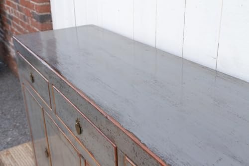 Lschool Gray Shadow Lacquered Asian Credenza