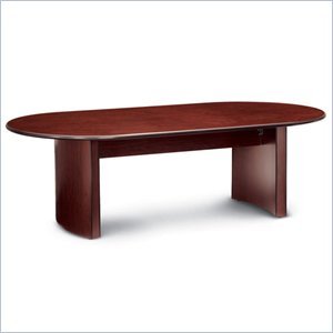 Global Total Office Racetrack 10' Conference Table with Curved Base-Mahogany - Mahogany