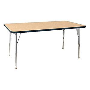 Learniture Rectangle Activity Table, 72" x 30", Maple/Navy