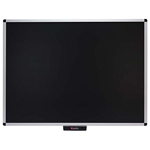 Justick by Smead, Premium Aluminum Frame Bulletin Board, 48"W x 36"H, with Electro Surface Technology, Black (02563)