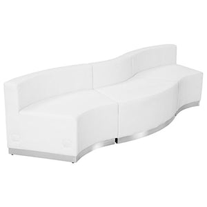Flash Furniture HERCULES Alon Series Melrose White Leather Reception Configuration, 3 Pieces
