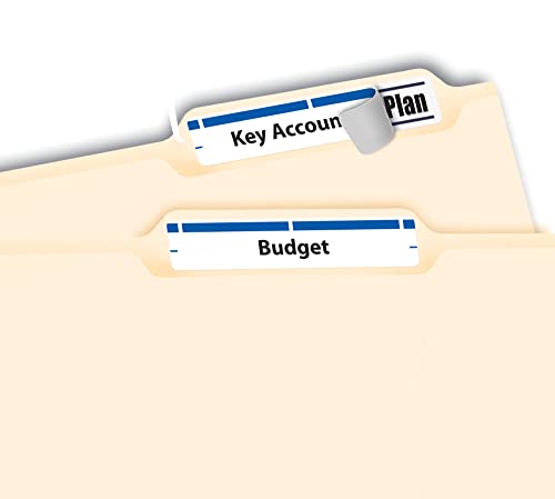 Avery Blue File Folder Labels for Laser and Inkjet Printers with TrueBlock Technology, 2/3 inches x 3-7/16 inches, 5 Packs (5766)