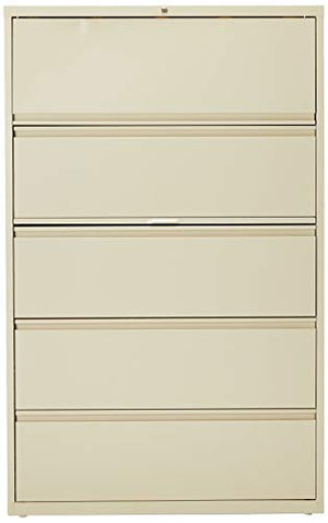Lorell 5-Drawer Lateral File, 42 by 18-5/8 by 67-11/16-Inch, Putty