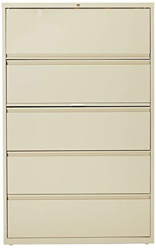 Lorell 5-Drawer Lateral File, 42 by 18-5/8 by 67-11/16-Inch, Putty