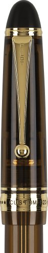 PILOT Custom 823 Fountain Pen, Amber Barrel, Broad Nib, Blue Ink (60563)