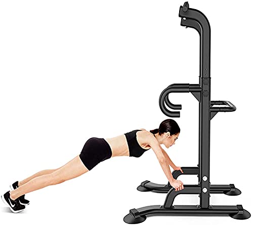 Pull Up Bar Dip Station Home Gym Power Tower Pull Up Station Adjustable Dip Tower Station Multifunction Pull Up Bars Free Standing Fitness Equipment for Strength Training Fitness Workout Exercise, Bla
