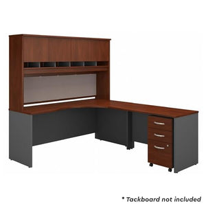 Bush Business Furniture Series C 72W Right Handed Corner Desk with Hutch and Mobile File Cabinet