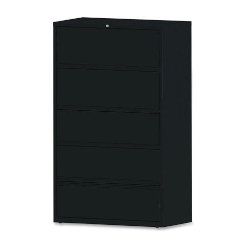 Lorell LLR43517 Receding Lateral File with Roll Out Sleeves, Black