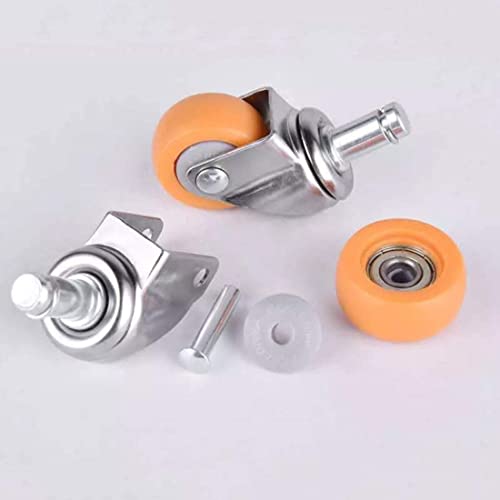 IkiCk 4 Office Chair Caster Wheels - Nylon Swivel Castors - Standard Stem 11x22mm - Brake - 50mm/2inch