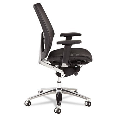 Alera ALEKE4218 K8 Series Ergonomic Multifunction Mesh Chair, Aluminum Base/Frame, Black