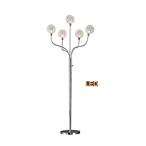 Artiva USA Soho II LED 5-Light Crystal Balls Floor Lamp with Dimmer