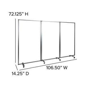 Flash Furniture Raisley Mobile Freestanding Clear Room Divider Sneeze Guard