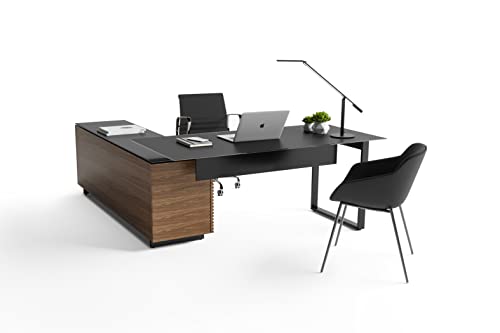 BDI Furniture Corridor Office L-Shaped Desk Natural Walnut
