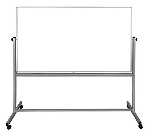 Double Sided Mobile Magnetic Dry Erase Whiteboard - 72" W x 48" H - 1 Pack