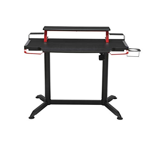 RESPAWN 3000 Gaming Computer Desk - Ergonomic Height Adjustable Gaming Desk, in Red (RSP-3000-RED)