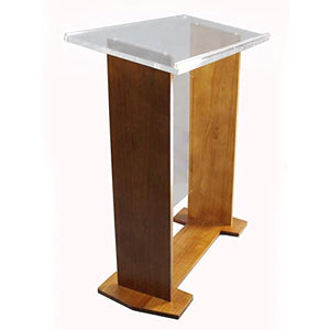 None Lectern Podium Stand Church Cross Chanting Table Transparent Wooden Stand Wedding Party Hosting Conference Table