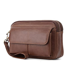 PDGJG Retro Men's Clutches Casual Handbags Envelope Bags Waterproof Bags Exquisite and Wear-Resistant Easy to Carry (Color : B, Size : 23 * 8cm)