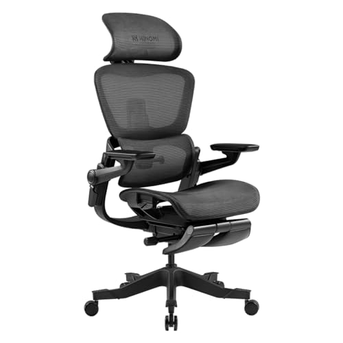 HINOMI H1 Pro V2 High Back Ergonomic Office Chair with Leg Rest, Foldable Design, Black