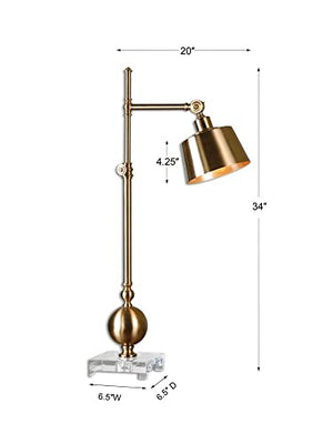 Uttermost Laton Brushed Brass Adjustable Task Desk Lamp