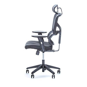 X-Chair X-Basic Task Chair with Headrest - Black Flex Mesh - Ergonomic Office Seat