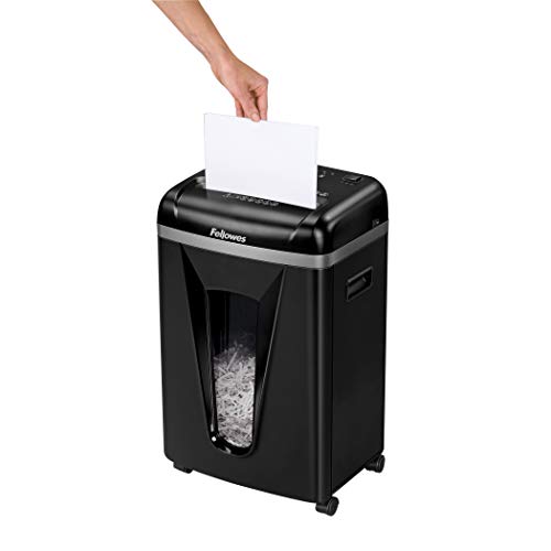 Fellowes 450M 9-Sheet Micro-Cut Office Paper Shredder with Auto Reverse Jam Prevention Feature and SilentShred Noise Control Technology (4074001)