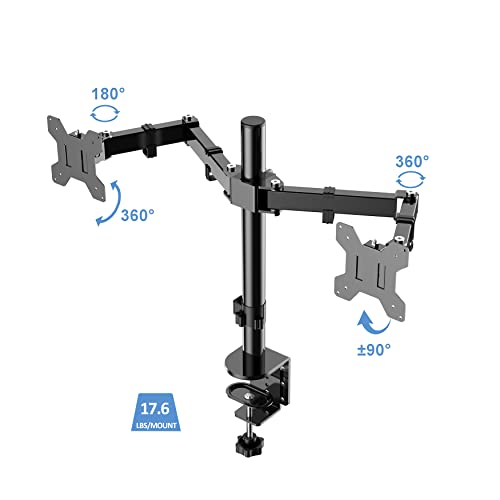 Rocelco Height Adjustable Standing Desk Converter with Dual Monitor Mount - Black
