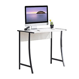 Shelf Computer Desk, 33.1 inch Home Office Writing Desk, Modern PC Table, Workstation for Home/Office, Gold Frame/Black Frame (Color : Black)